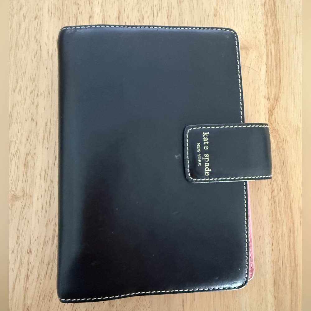 kate spade Black Leather Organizer with Contrast Stitching vintage agenda/planne